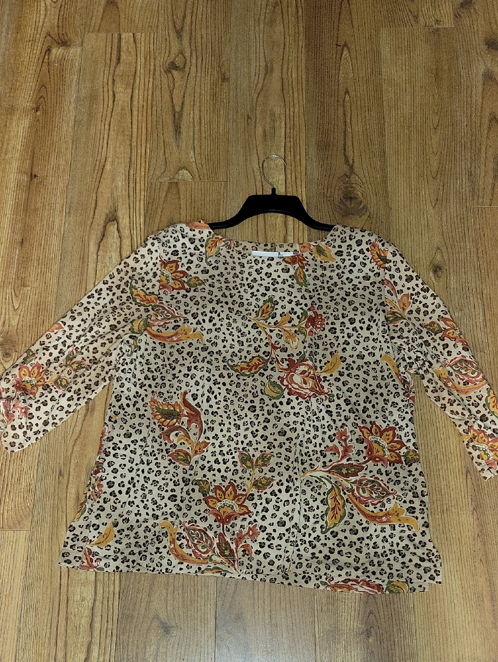 Alfred Dunner Floral & Leopard-Print Blouse